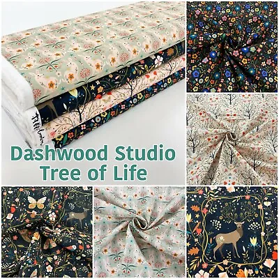 Tree Of Life Cotton Fabric By Lee Brown Fro Dashwood Studio Woodland Animals • £14.85