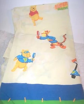 Disney Vtg WINNIE THE POOH/TIGGER Twin Flat Sheet  SUPER SLEUTHS  Fabric/Crafts • $5.99