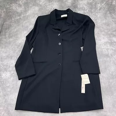 Amanda Smith Suit Women Long Blazer 16 & Picone Skirt 14 Black Washable 2pc NWT • $49.97