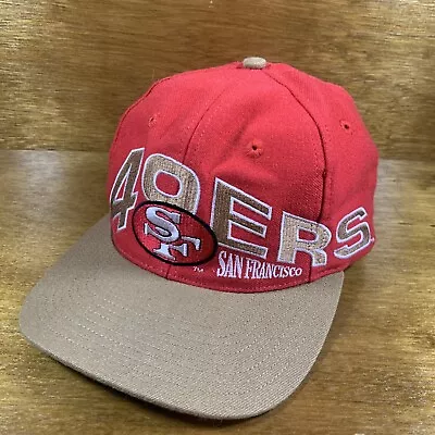 Vintage SF San Francisco 49ers Big Logo Wool Snapback Hat By Apex NFL H13 • $39.87