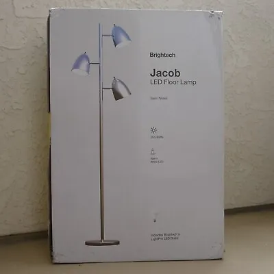 Brightech Jacob 3 Light Tree Floor Lamp Pole With LED Lights Nickel • $44.77