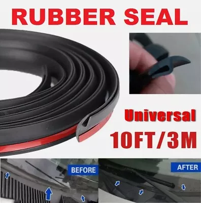 3M Black Rubber Seal Strip Trim For Car Front Windshield Plastic Panel-Hood • $11.99