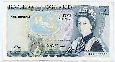 Old Five Pound  £5 Bank Note Circulated Queen Of England/Duke Of Wellington • $19