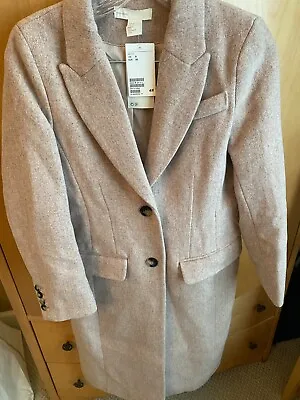 Nwt H & M Tan Wool Blend Long Coat Womens Sz 0  • $44.99