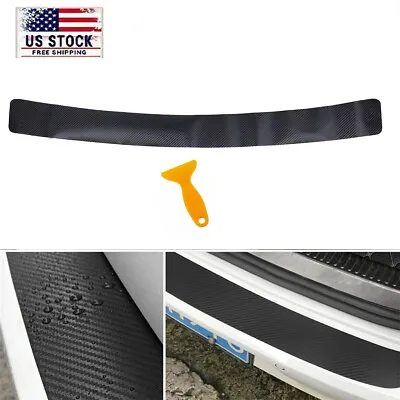 40  Carbon Fiber 5D Car Trunk Guard Plate Sticker Moulding Trim Auto Accessories • $11