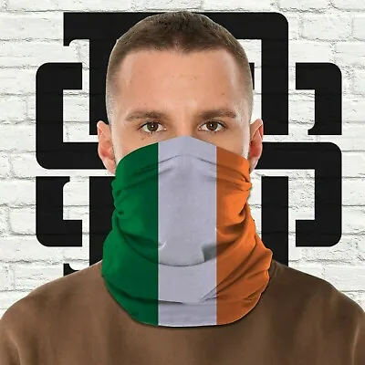 Face Mask Ireland Flag Pattern PPE Bandana Neck Warmer Snood Scarf Biker • £5.99