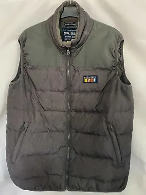 Quba Sails Mens Size L Down And Feather Quilted Gilet In Grey And Olive • £34