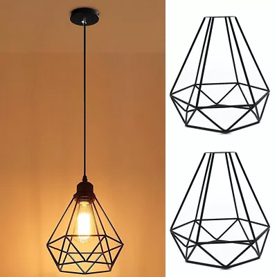 Retro Iron Cage Ceiling Lights Fixture Lamps Shade Home Bar Pendant Light Shade • $44.96