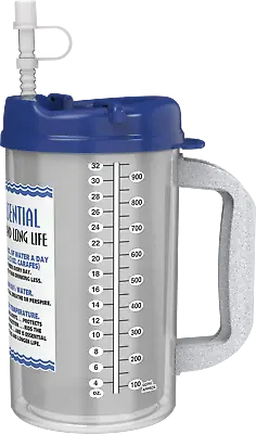 32 Oz Insulated W.E. Hospital Mugs With Dark Blue Lids & Straws | Whirley Drink • $16.95