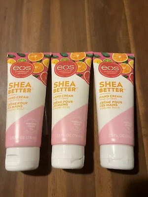 3 Tubes Eos Shea Butter Pink Citrus Hand Cream New Sealed 2.5 Fl Oz Each  • $9.99