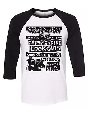 OPERATION IVY GREEN DAY Vintage Concert Poster Shirt Flyer Punk Raglan OP • $19.99