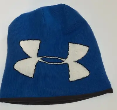 UNDER ARMOUR Blue Knit Fleece Lined Beanie Hat • $8