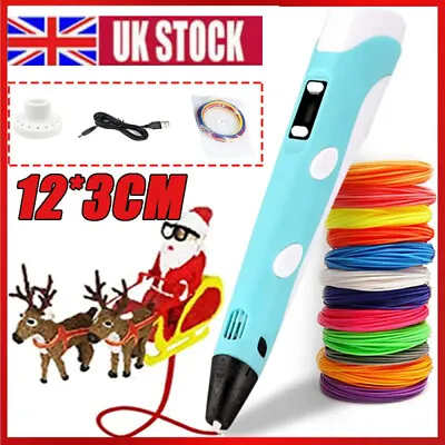 £3.99 • Buy 3D Print Pen Drawing Pen Set +41M 12 Colors PLA Filaments Kids Birthday Gift