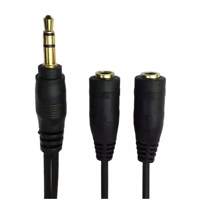 Headphone Splitter AUX Cable 2 Male Adapter 3.5mm Stereo Y Female Jack • $4.75