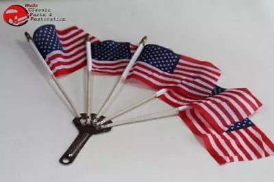 5 Post Vintage Style Parade Mini Flags Holder Motorcycle Car Truck Parade Show • $27.89