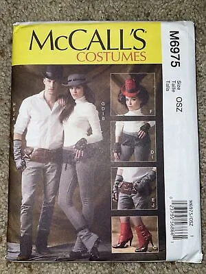 McCall's M6975 Steampunk Spats/Fingerless Gloves/Hats/Belts UNCUT Pattern OSZ • $9.95