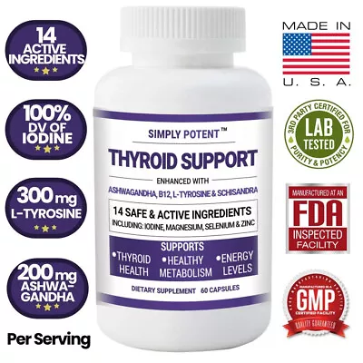 Thyroid Support & Adrenal Support Supplement For Energy Metabolism & Weight Loss • $17.99