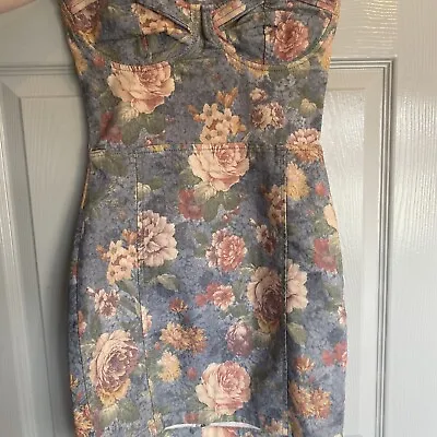 £4.40 • Buy Topshop Size 10 Floral Strapless Dress