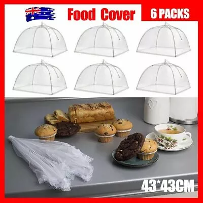 $16.32 • Buy 6x BBQ Collapsible Food Cover Pop Up Mesh Fly Wasp Net Party Kitchen Food Cover