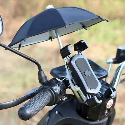 Sun Rain Windproof Mini Umbrella Hat For Bicycle MTB Bike Cell Phone GPS Holder • $12.99