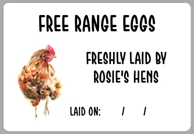 X8 Large Personalised Egg Box Carton Sticky Labels Hen Chicken Stickers Laid On • £2.70