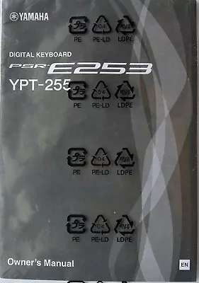 Yamaha PSR-E253 YPT-255 Digital Keyboard Original User's Owner's Manual Booklet. • $51.38