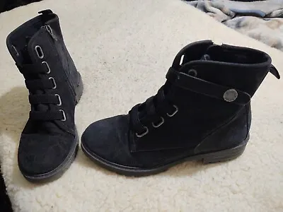 Blowfish Malibu Ankle Combat Booties Boots Women's Size 8.5 Side Zip Black B101 • $38