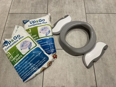 £12.99 • Buy Potette Plus 2 In 1 Portable Potty & Trainer Seat Grey With Liners & Travel Bag