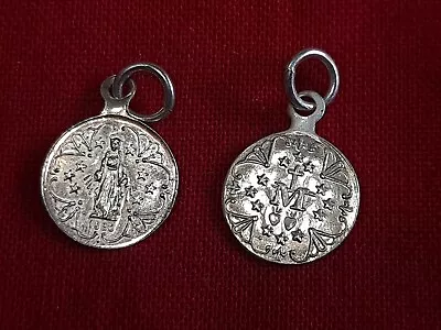 Antique Silver Tiny Miraculous Medal Of Mary 1920's • $5.95