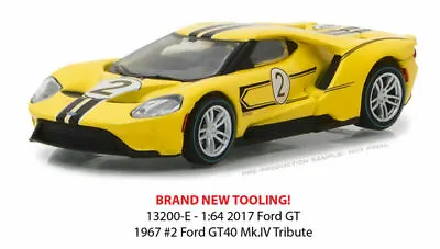 Greenlight 1:64 Heritage Racing 2017 Ford GT #1 Ford GT40 Mk IV Tribute 13200-E • $6.99