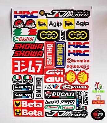 Motorbike Motorcross Stickers Moto GP BMX Skateboard Decal Bike Sticker Sheet🔥 • $7.40