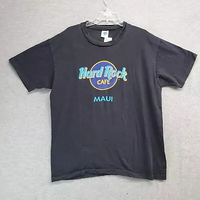 VINTAGE Hard Rock Cafe Maui Men T-Shirt XL Black Single Stitch Made In USA Tee • $15.97