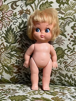 Small Vintage Plastic Doll Made In Hong Kong Blonde Hair Blue Eyes • $6