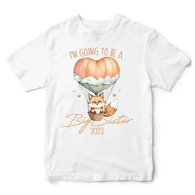 Im Going To Be A Big Sister Fox T Shirt Pregnancy Announcement Personalised Kids • £12.99