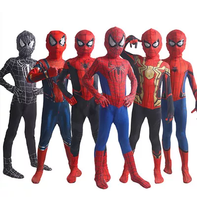 Kids Boy's Cosplay Spiderman Fancy Dress Party Costume Clothes Jumpsuit Age 2-10 • £7.99