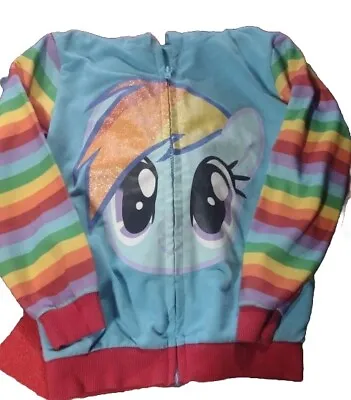 My Little Pony Wings Girls Kids Size Sz 5/6 Cotton Hoodie Sweatshirt Zip Jacket • $8