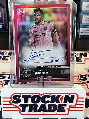 2023-24 Topps MLS Flagship Lionel Leo Messi Red Foil /10 On Card Auto Autograph • $4900