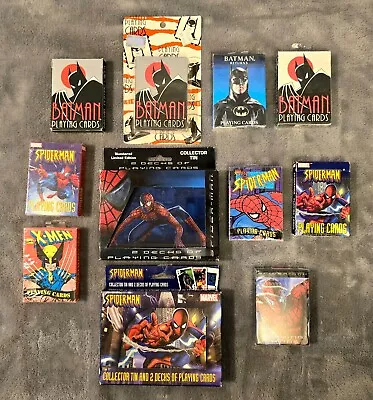 Sealed Playing Cards - Batman & Spider-Man & Wolverine 1 Bat & Spider Deck Open • $330