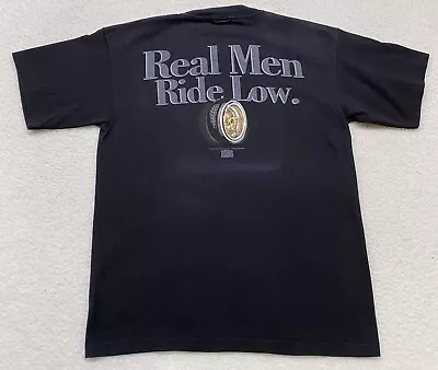 VINTAGE Rollin Hard Shirt Mens Large Black Dayton Rims Real Men Ride Low • $79.95