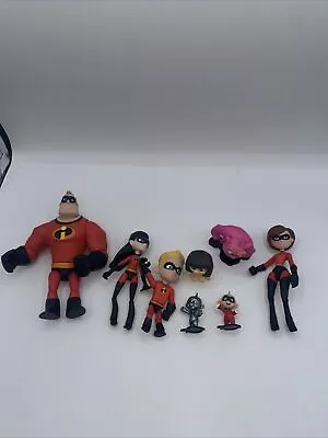 Disney Pixar The Incredibles Large Family Lot Of  8 As Is • $17.49