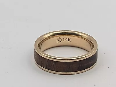 14k Yellow Gold Koa Wood Inlay Ring Size 6 • $1000