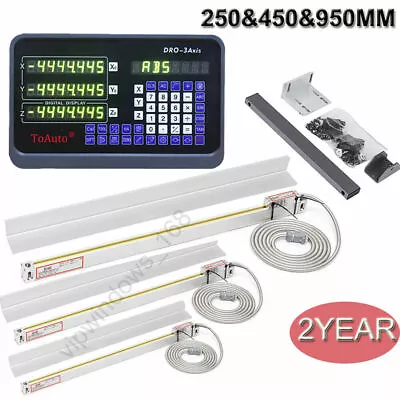 3Axis DRO Digital Readout Display & TTL Linear Scale 250&450&950MM MIlling Kit • $522.27