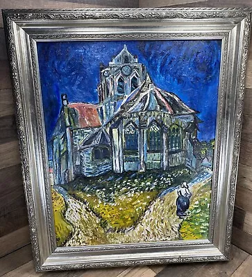 Vincent Van Gogh Church At Auvers Painting Hand Painted Oil Impressionist Art • $100