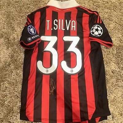 Thiago Silva Hand Signed Ac Milan 2009 Retro Edition Home Shirt • £175