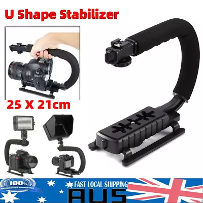 Pro Stabilizer C/U Shape Bracket Video Camera Grip Handheld Fr DSLR Camcorder LS • $15.20