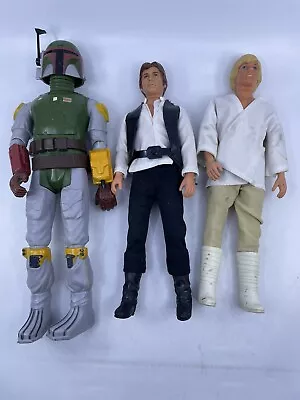 Original Star Wars 12 Inch Boba Fett Luke Han Solo Action Figure Vintage Lot • $191.25