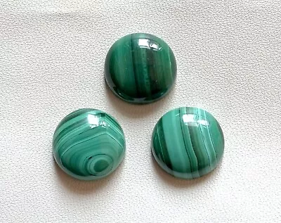 Natural Malachite Smooth Round Cabochon Lot Loose Gemstone 54 Cts 16.5x16.5 MM • $5