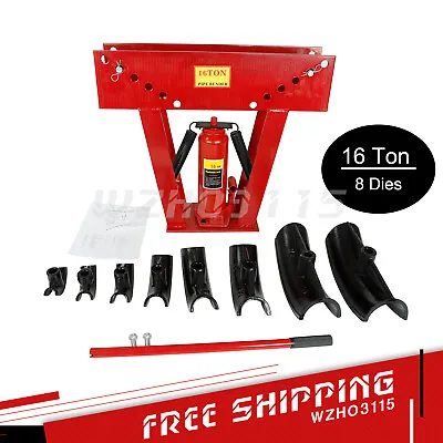 16 Ton Hydraulic Pipe Tube Bender Bending Machine Portable W/ 8 Dies 1/2  To 3  • $236.99