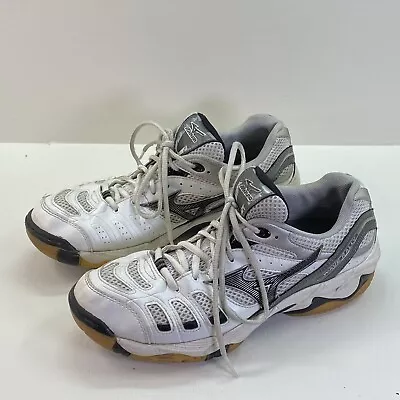 Mizuno Wave Rally Shoes Womens 8.5 Volleyball Shoe White Gray Preowned Sneakers • $19.95