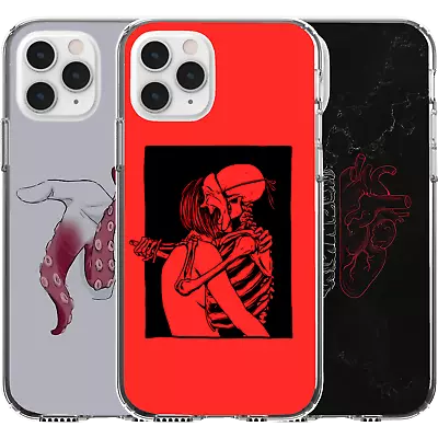 Silicone Cover Case Abstract Stab In Back Skull Death Love Tentacle Brain Heart • $16.95